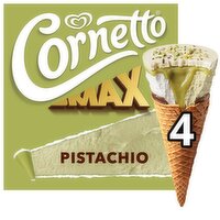 Cornetto Max Pistachio Ice Cream Cone 4 Pack (90 ml)