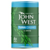 John West Tuna Chunks in Brine 4 Pack (145 g)