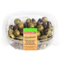 Madama Oliva Green & Black Pitted Olives with Seasoning (200 g)