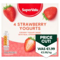 SuperValu Creamy Strawberry Yogurt 4 Pack (125 g)