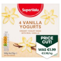 SuperValu Creamy Vanilla Yogurt 4 Pack (125 g)