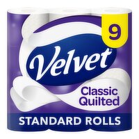 Velvet Classic Quilted Toilet Tissues 9 rolls (9 sqm)