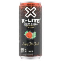 X-Lite Strawberry & Lime Vodka & Soda Can (330 ml)