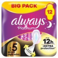 Always Platinum Secure Night Extra Sanitary Towels Size 5 (12 Piece)