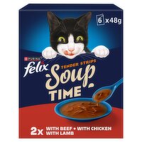 Felix Soup Tender Strips Selection Cat Food 6 Pack (48 g)