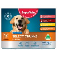 SuperValu Dog Pouch in Gravy Mixed 12 Pack (100 g)