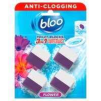 Bloo Flowers 2in1 Toilet Blocks 4 Pack (200 g)
