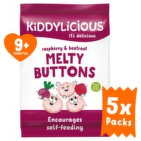 Kiddylicious Raspberry & Beetroot Melty Buttons 5 Pack (6 g)