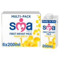 SMA Pro From Birth First Infant Milk Carton 6 Pack (200 ml)