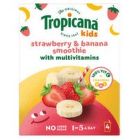 Tropicana Kids Strawberry & Banana Smoothies 4 Pack (150 ml)