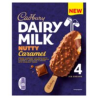 Cadbury Dairy Milk Nutty Caramel Ice Cream 4 Pack (90 ml)
