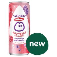 Innocent Raspberry & Blackcurrant Juicy Water with Bubbles Can (330 ml)