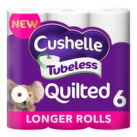 Cushelle Tubeless Quilted Toilet Roll 50% More Sheets (6 Pack)