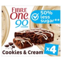 Fibre One Cookies & Cream Drizzle Squares 4 Pack (24 g)