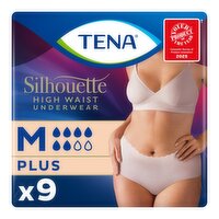 Tena Silhouette Cream Plus High Waist Incontinence Underwear (9 Piece)