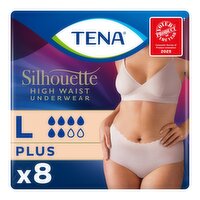 Tena Silhouette Cream Plus High Waist Incontinence Underwear (8 Piece)