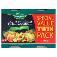 Sunny South Fruit Cocktail in Juice Twin Pack (411 g)