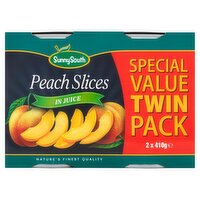 Sunny South Peach Slices in Juice Twin Pack (410 g)