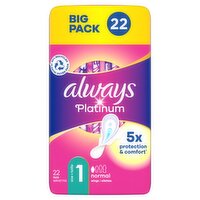 Always Platinum Normal Winged Sanitary Towels Big Pack Size 1 (22 Piece)