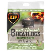 Zip 100% Natural Heatlogs (8 Piece)