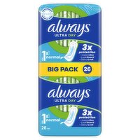 Always Ultra Day Normal Sanitary Towels Big Pack Size 1 (26 Piece)