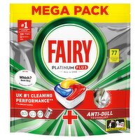 Fairy Platinum Plus Lemon Mega Dishwasher Tablets (77 Piece)