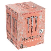 Monster Energy Ultra Peach Keen Cans 4 Pack (500 ml)