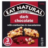 Eat Natural Dark Chocolate Cranberry & Macadamias Bar 3 Pack (40 g)