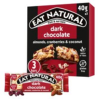 Eat Natural Almond Cranberries Coconut Dark Chocolate Bar 3 Pack (40 g)