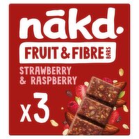 Nakd Strawberry & Raspberry Fruit & Fibre Bar 3 Pack (44 g)