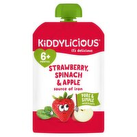 Kiddlylicious Strawberry Spinach & Apple Pouch 6+Months (100 g)