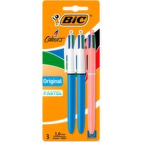 BiC Original Plus Pastel Pens 4 Colours 3 Pack (1 Piece)