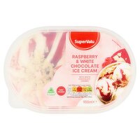 SuperValu Raspberry & White Chocolate Ice Cream Tub (900 ml)