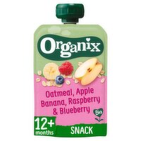 Organix Bio Oatmeal, Apple, Banana, Raspberry & Blueberry Pouch 12+Months (100 g)