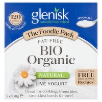 Glenisk The Foodie Pack Bio Organic Natural Yogurt 2 Pack (500 g)