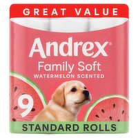 Andrex Family Soft Watermelon Scented Toilet Tissue (9 Pack)