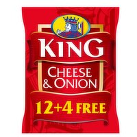 King Cheese & Onion Crisps 12+4 Free (25 g)