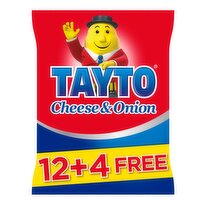 Tayto Cheese & Onion Crisps 12+4 Free (25 g)