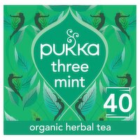 Pukka Organic Three Mint Herbal Tea 40 Sachets (64 g)