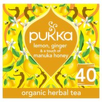 Pukka Organic Lemon Ginger & Manuka Honey Herbal Tea 40 Sachets (68 g)