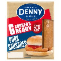 Denny Cooked & Ready Pork Sausages 6 Pack (264 g)