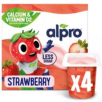 Alpro Kids Strawberry Dairy Free Soya Yoghurt 4 Pack (115 g)