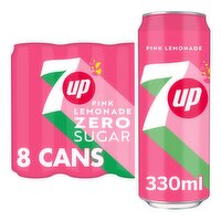 7up Zero Sugar Pink Lemonade Can 8 Pack (330 ml)