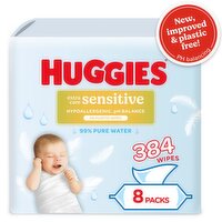 Huggies Pure Extra Care Sensitive Baby Wipes 8 Pack (48 Piece)
