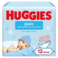 Huggies Pure Baby Wipes 12 Pack (48 Piece)