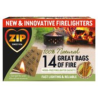 Zip Natural Great Bags of Fire 14 Pack (1 Piece)