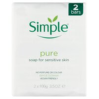 Simple Pure Soap Bars 2 Pack (100 g)