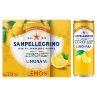 San Pellegrino Lemon Zero Sparkling Can 6 Pack (330 ml)