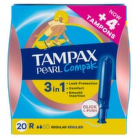 Tampax Pearl Compak Regular Tampons With Applicator (20 Piece)