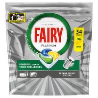 Fairy Platinum All in One Lemon Dishwasher Tablets (34 Piece)